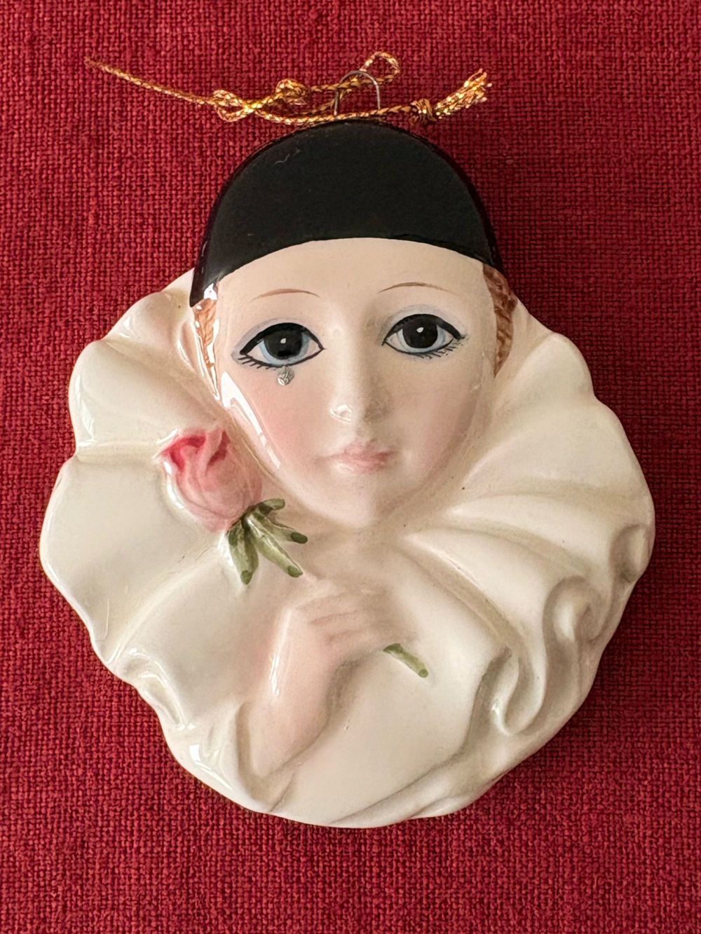 Vintage 1981 Schmid Pierrot Love Clown Mime Flat Ornament Michael Oks Japan